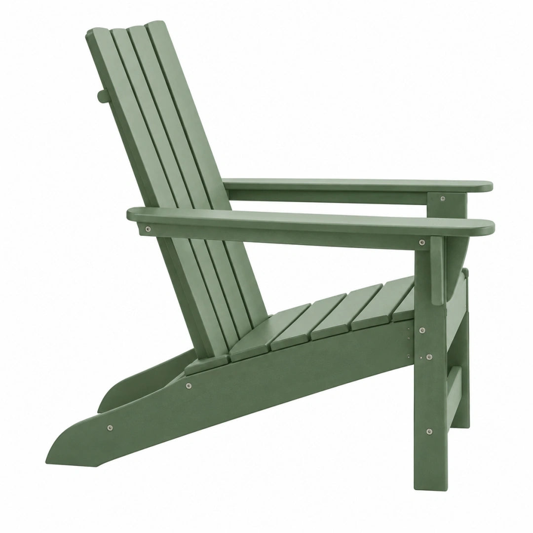 Silla Adirondack 80 x 90 x 95 cm de plástico verde para exterior - respaldo inclinado