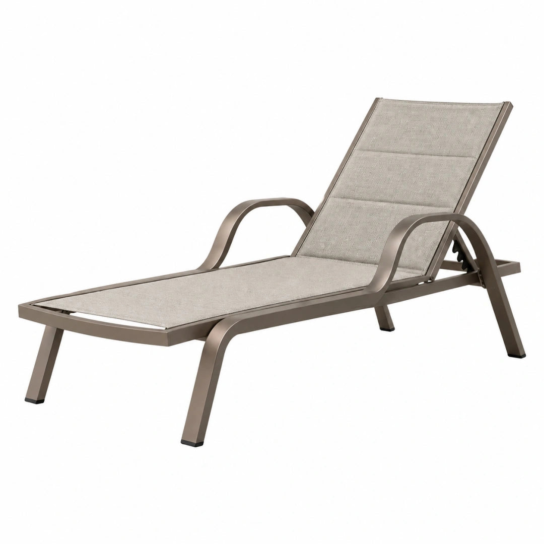 Tumbona 190 x 65 x 90 cm de aluminio gris reclinable para exterior