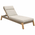 Tumbona de jardín 200 x 70 cm de madera beige con respaldo reclinable